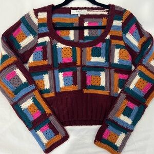 Sea New York Camryn Crocheted Cropped Sweater Size  S